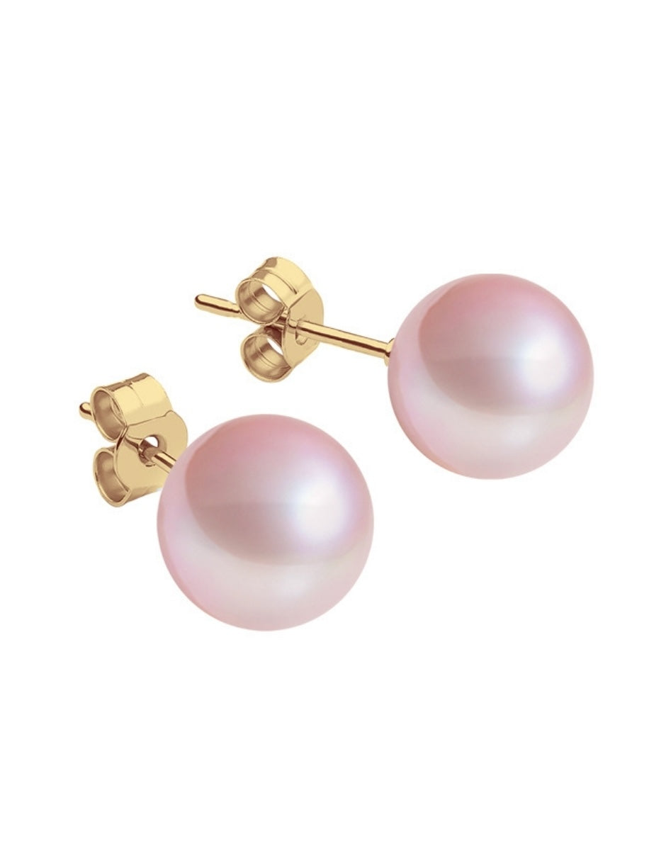 Juego de Broqueles de Perlas de Cristal Swarovski y Chapa de Oro de 18k