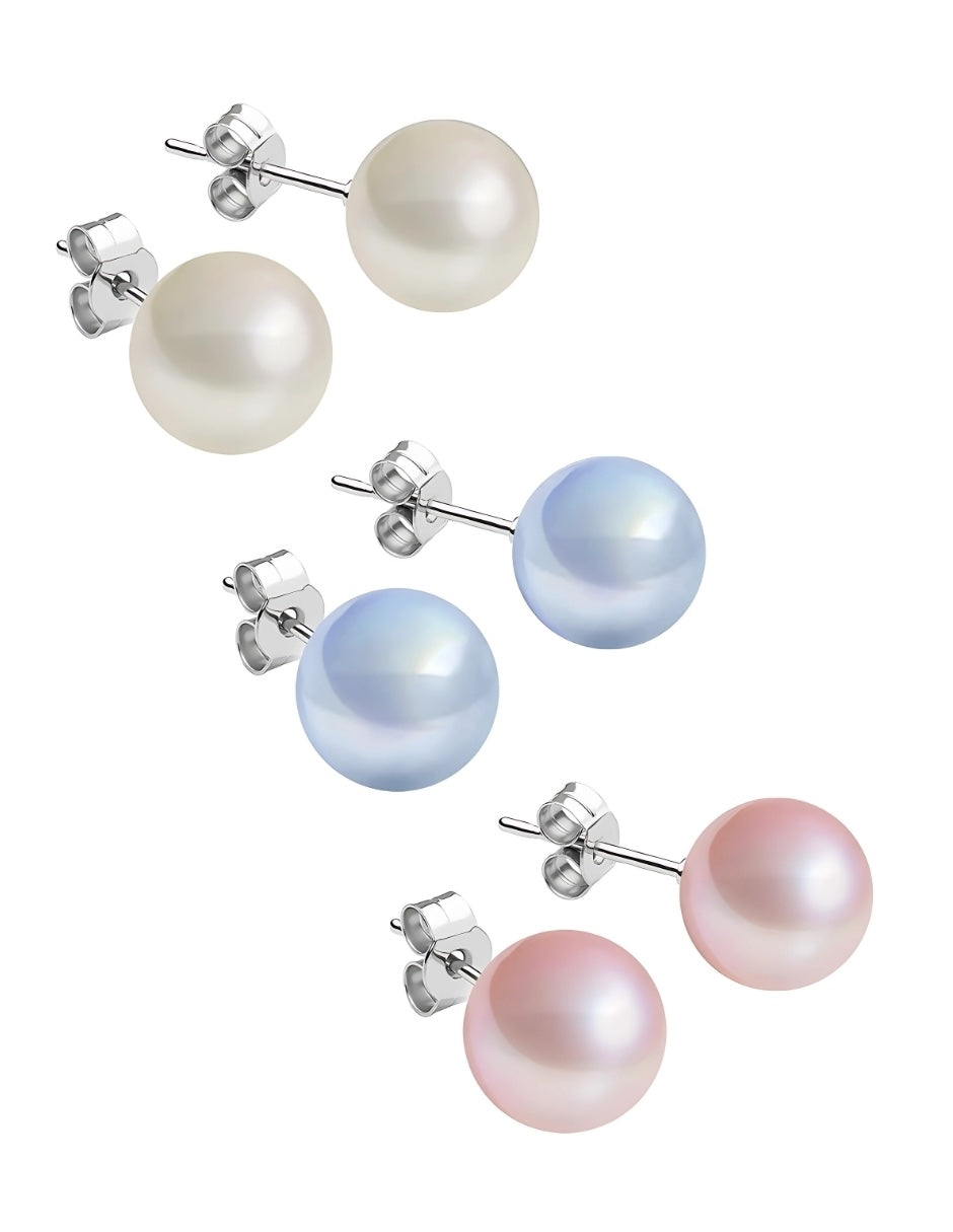 Juego de Broqueles de Perlas de Cristal Swarovski y Plata 925