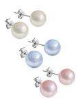 Juego de Broqueles de Perlas de Cristal Swarovski y Plata 925