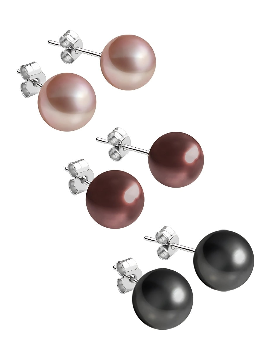 Juego de Broqueles de Perlas de Cristal Swarovski y Plata 925