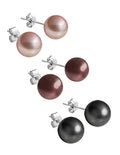 Juego de Broqueles de Perlas de Cristal Swarovski y Plata 925