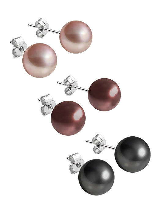 Juego de Broqueles de Perlas de Cristal Swarovski y Plata 925