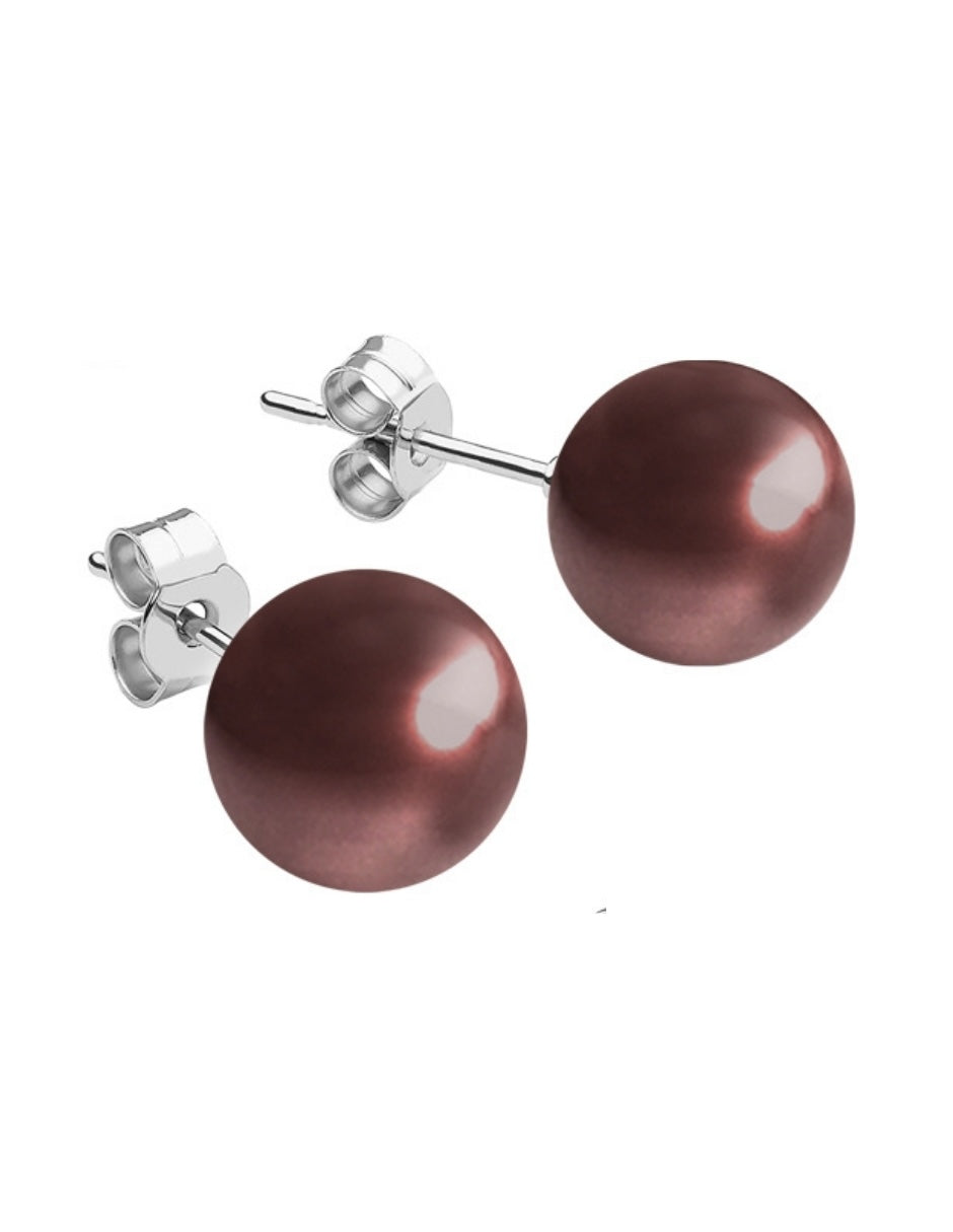Juego de Broqueles de Perlas de Cristal Swarovski y Plata 925