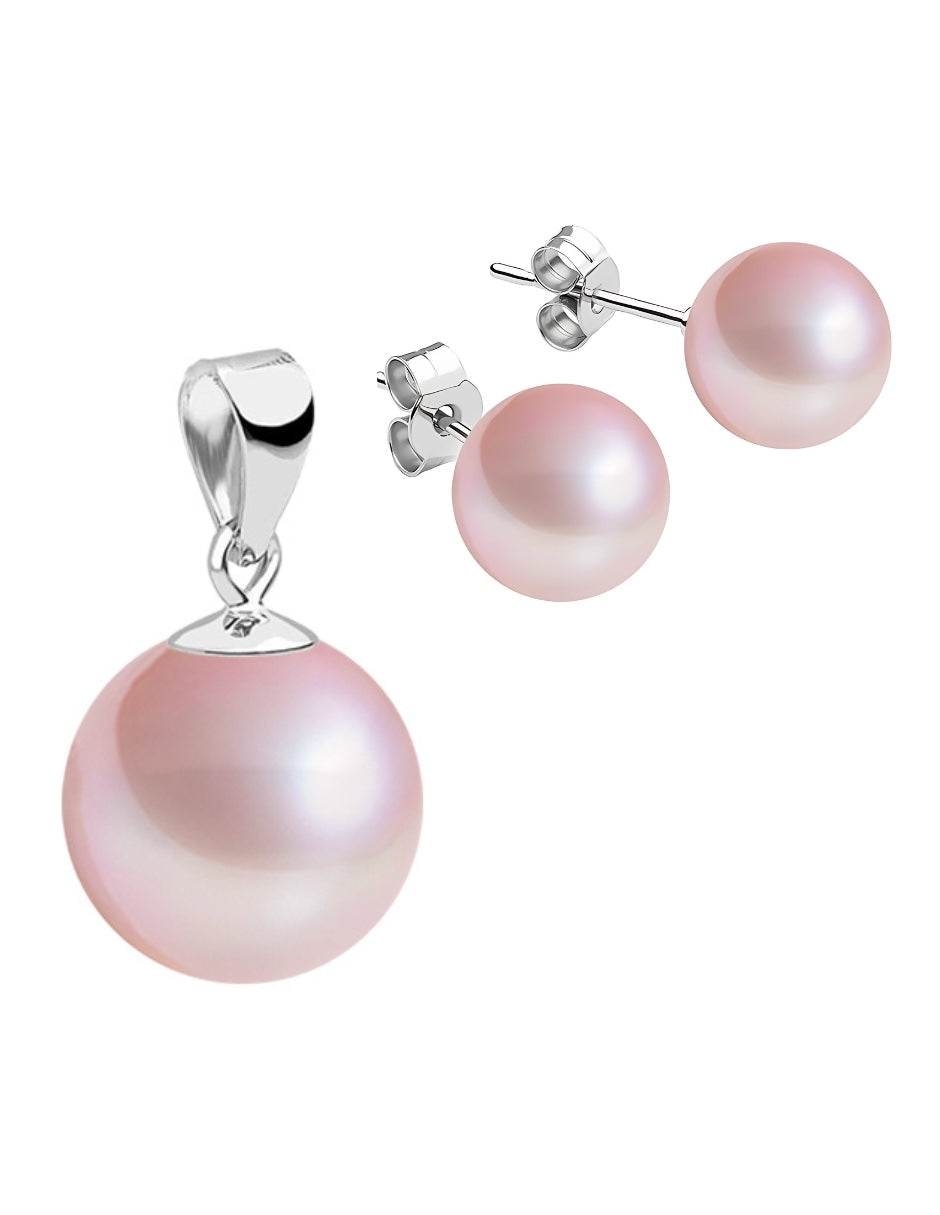 Set Aretes y Dijes de Perlas Swarovski y Plata 925