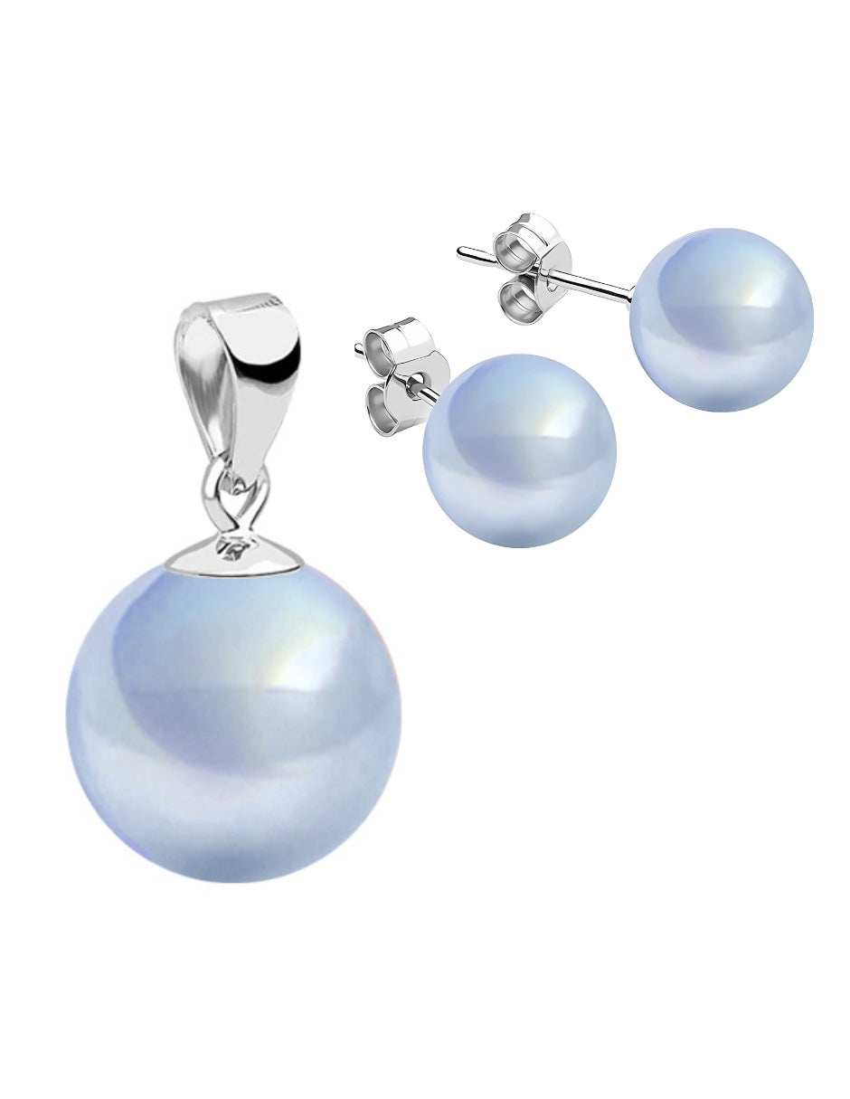 Set Aretes y Dijes de Perlas Swarovski y Plata 925