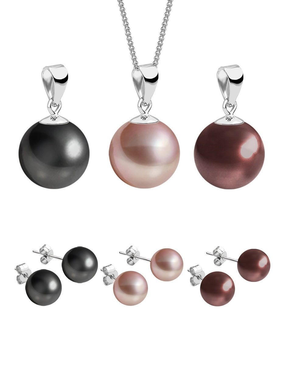 Set Aretes y Dijes de Perlas Swarovski y Plata 925
