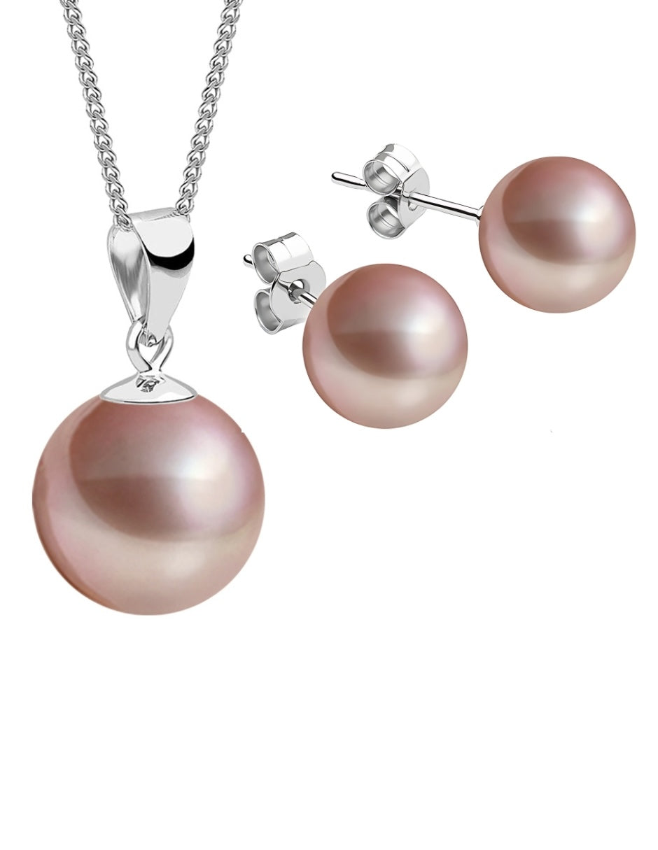 Set Aretes y Dijes de Perlas Swarovski y Plata 925