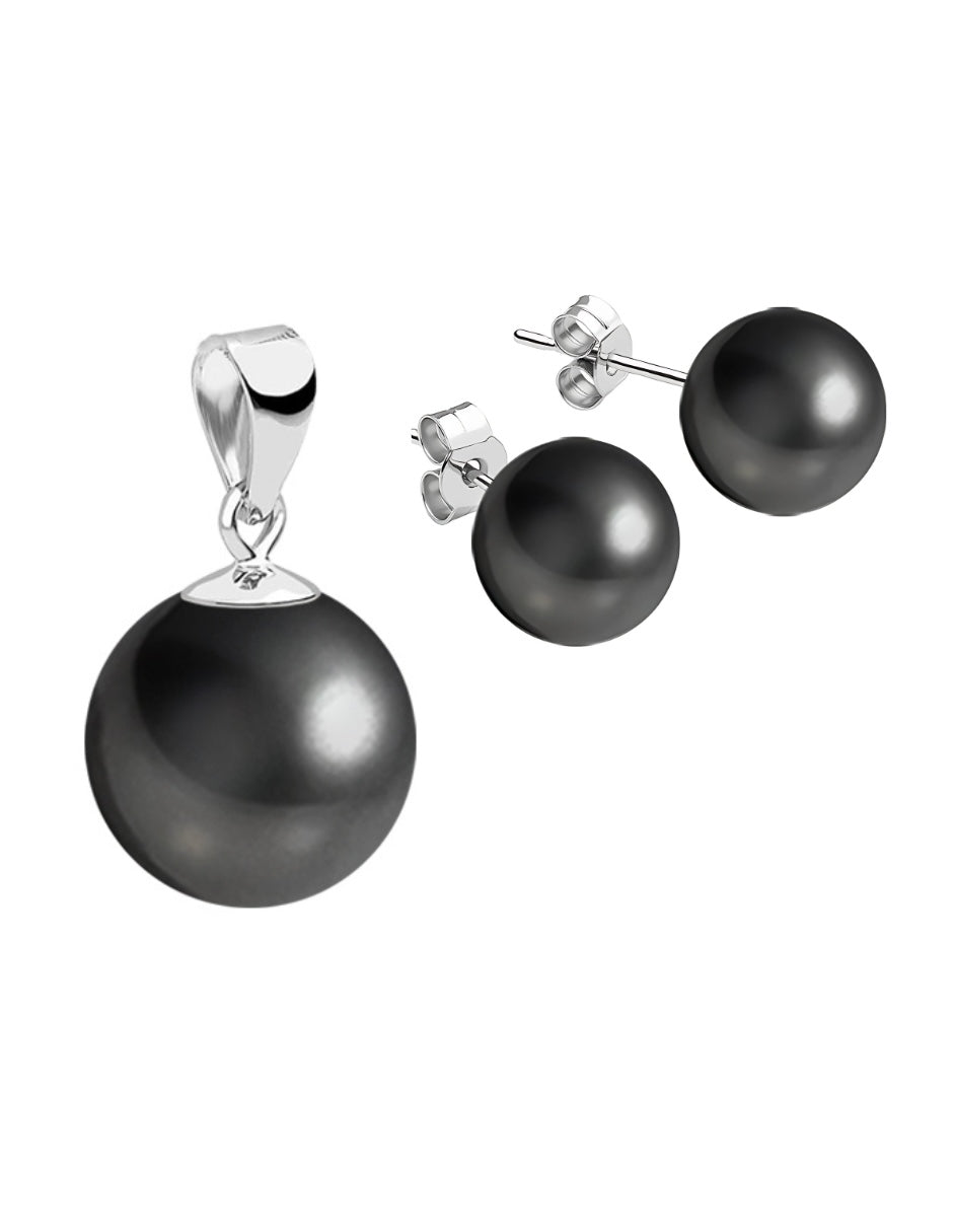 Set Aretes y Dijes de Perlas Swarovski y Plata 925