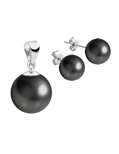 Set Aretes y Dijes de Perlas Swarovski y Plata 925