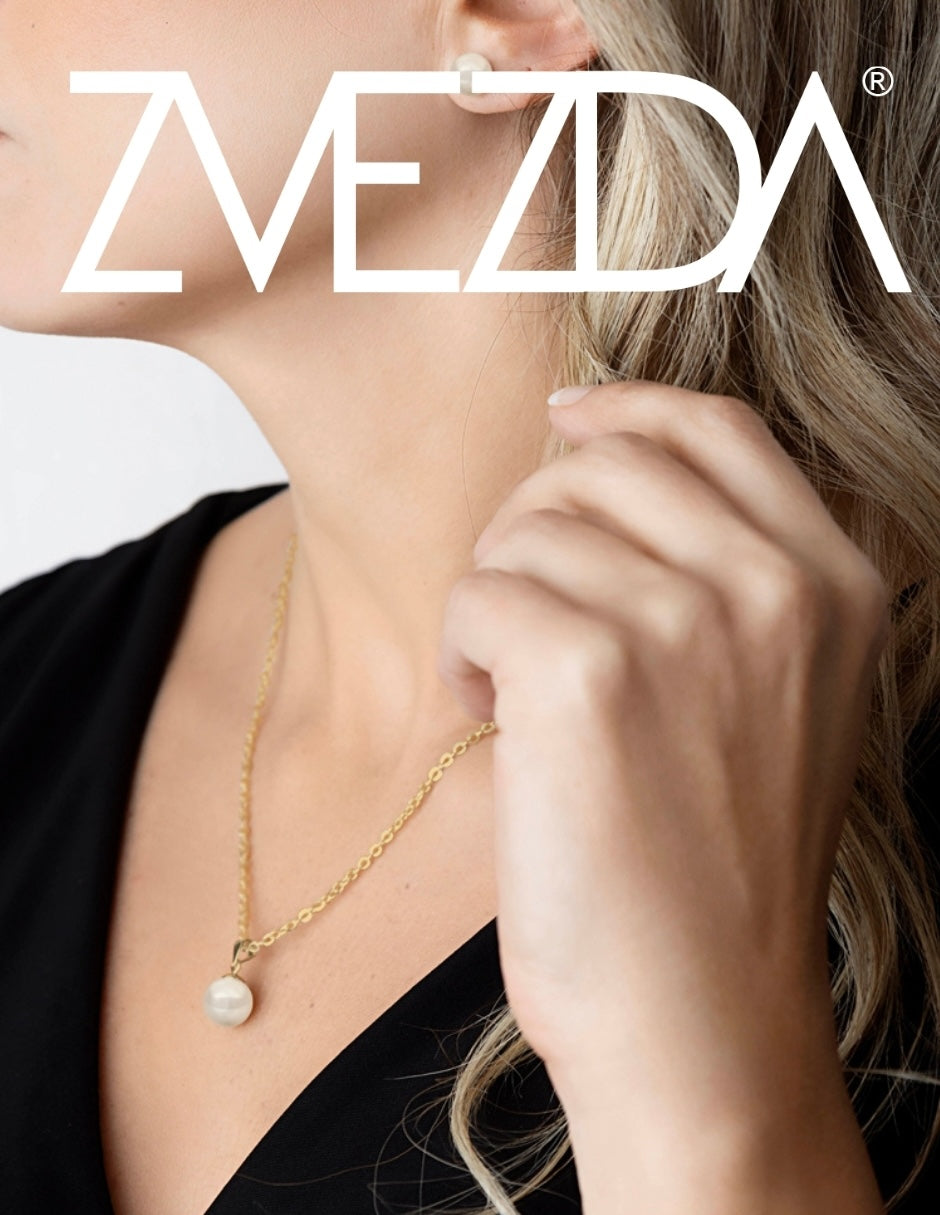 Set Dijes de Perlas Swarovski y Chapa de Oro de 18k Zvezda
