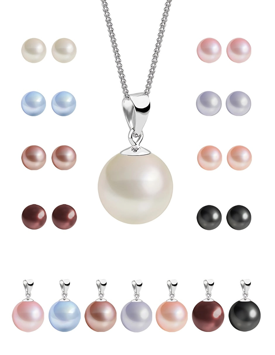 Set Aretes y Dijes de Perlas Swarovski y Plata 925