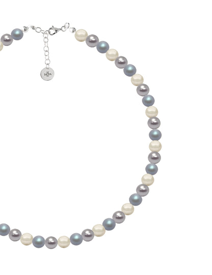Collar de Mujer Perlas de Cristal Plata 925 Zvezda