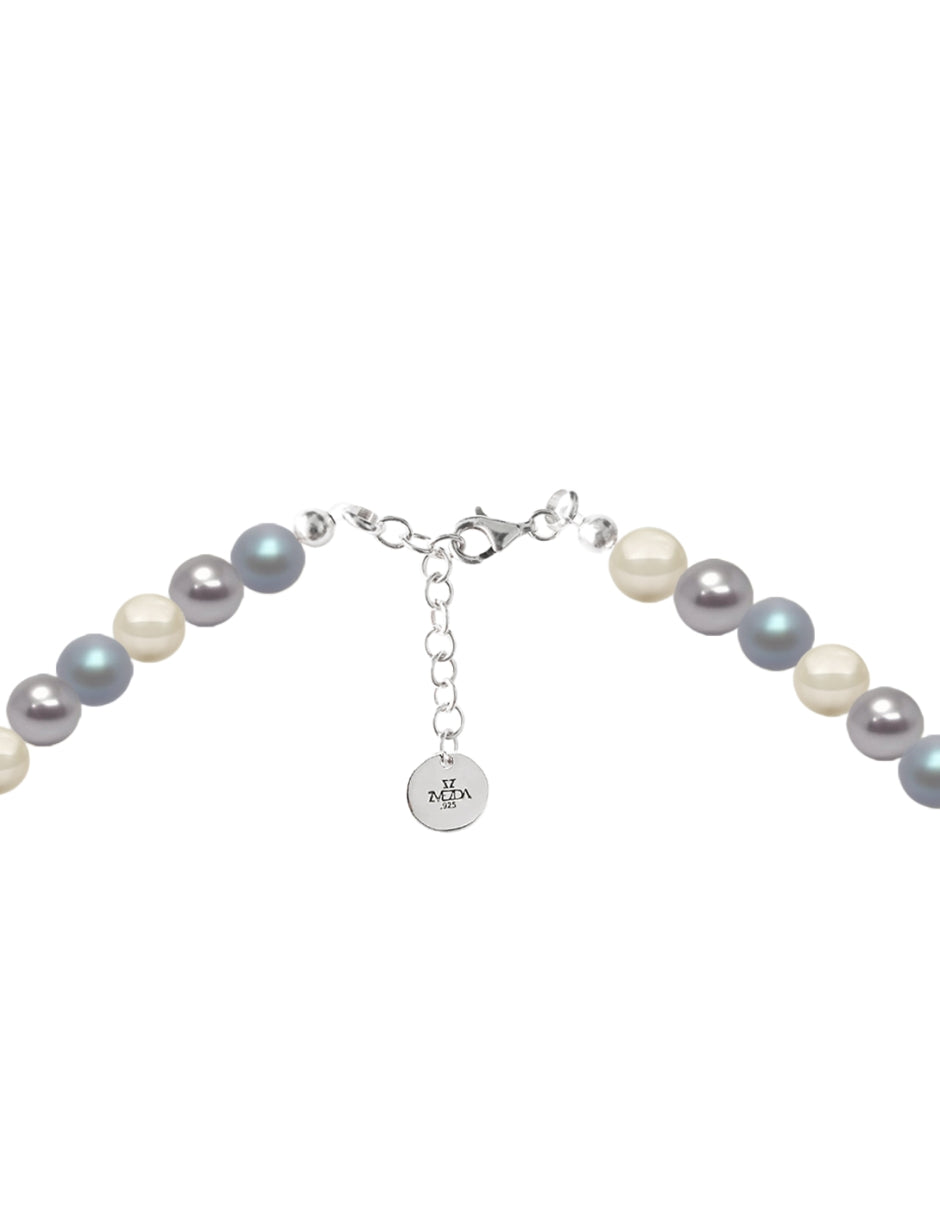 Collar de Mujer Perlas de Cristal Plata 925 Zvezda