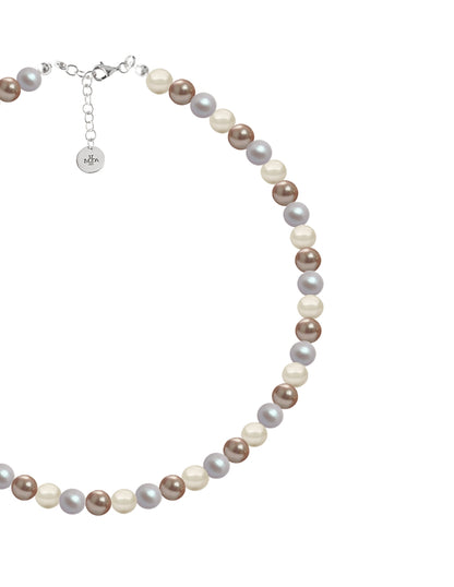 Collar de Mujer Perlas de Cristal Plata 925 Zvezda
