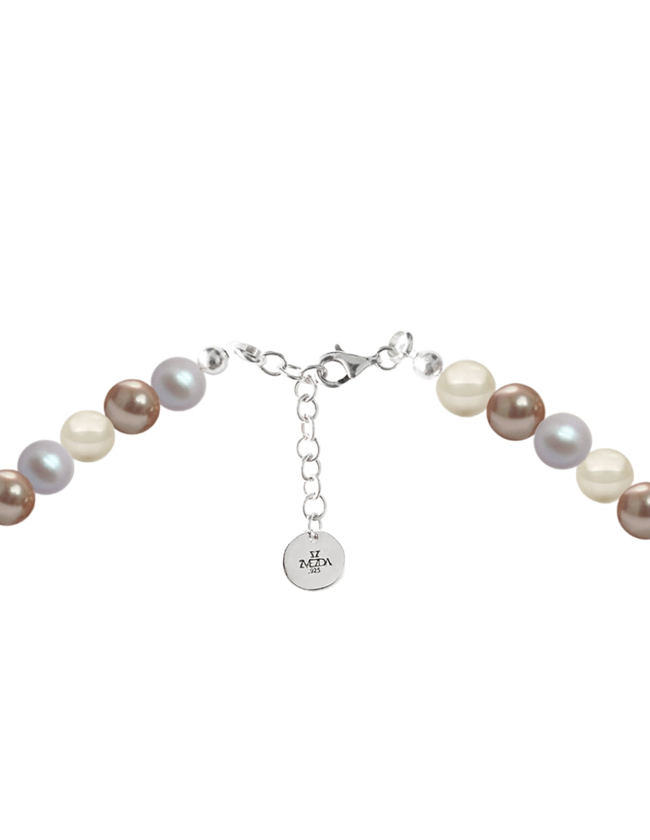 Collar de Mujer Perlas de Cristal Plata 925 Zvezda