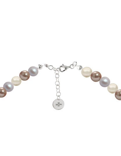 Collar de Mujer Perlas de Cristal Plata 925 Zvezda
