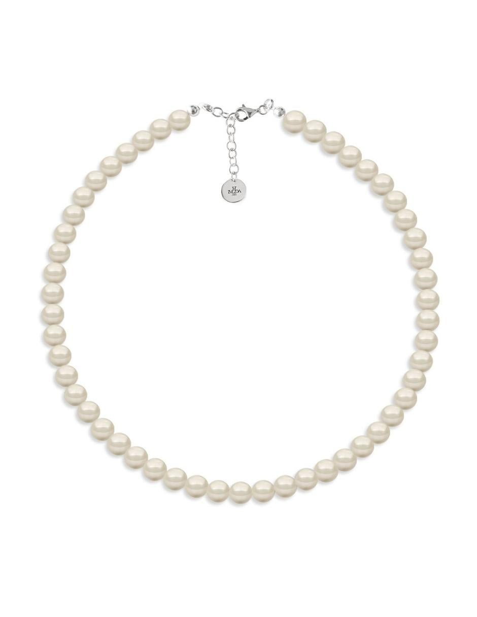Collar, Aretes y Pulsera de Mujer Perlas de Cristal Plata .925 Zvezda