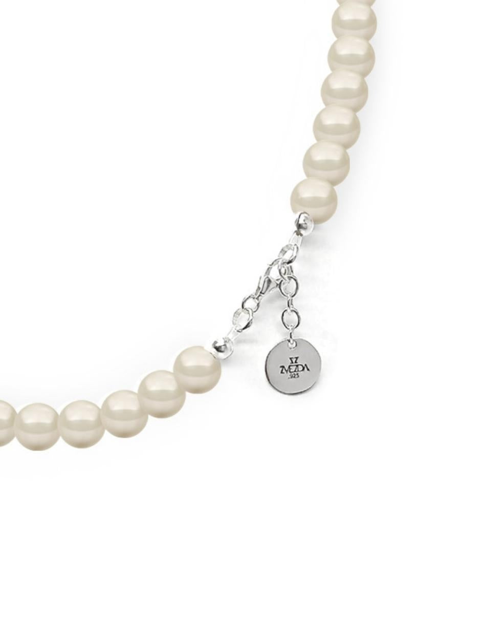 Collar, Aretes y Pulsera de Mujer Perlas de Cristal Plata .925 Zvezda