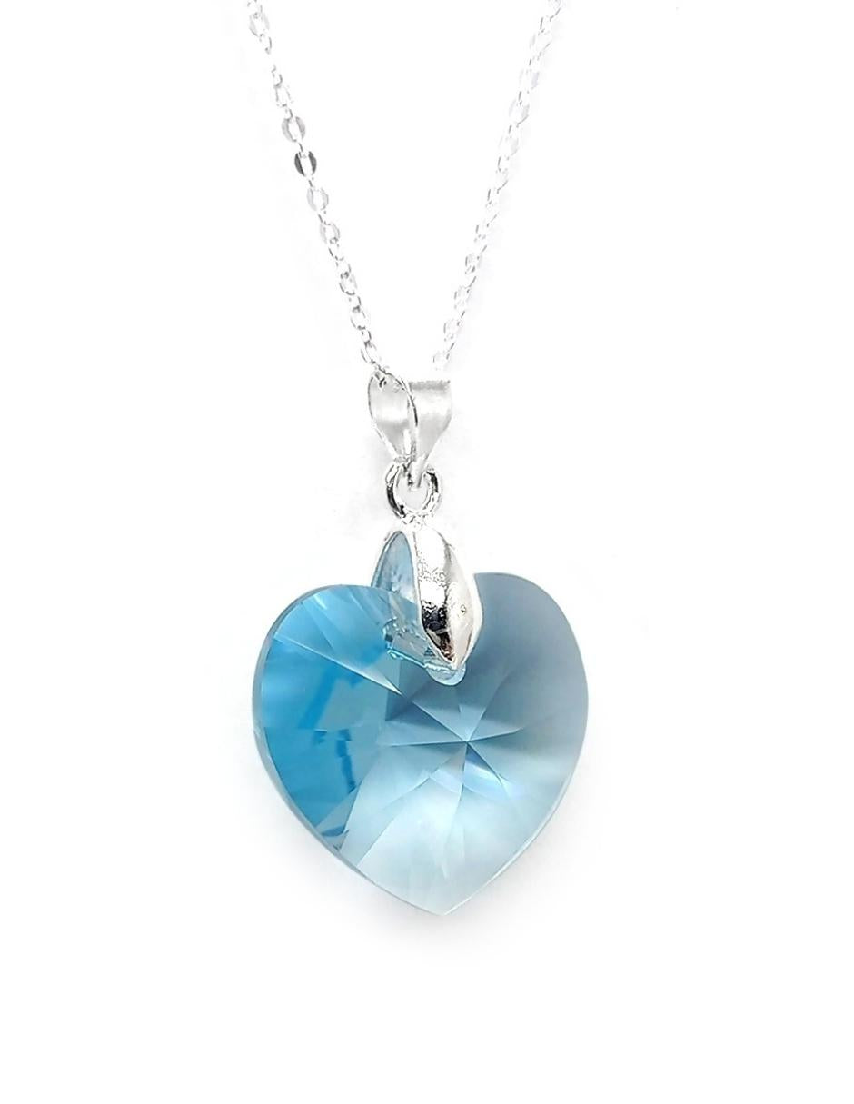 Collar y Aretes de Mujer Plata .925 Heart