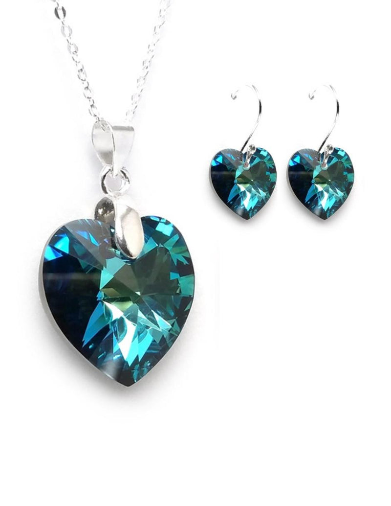Collar y Aretes de Mujer Plata .925 Heart - puesta