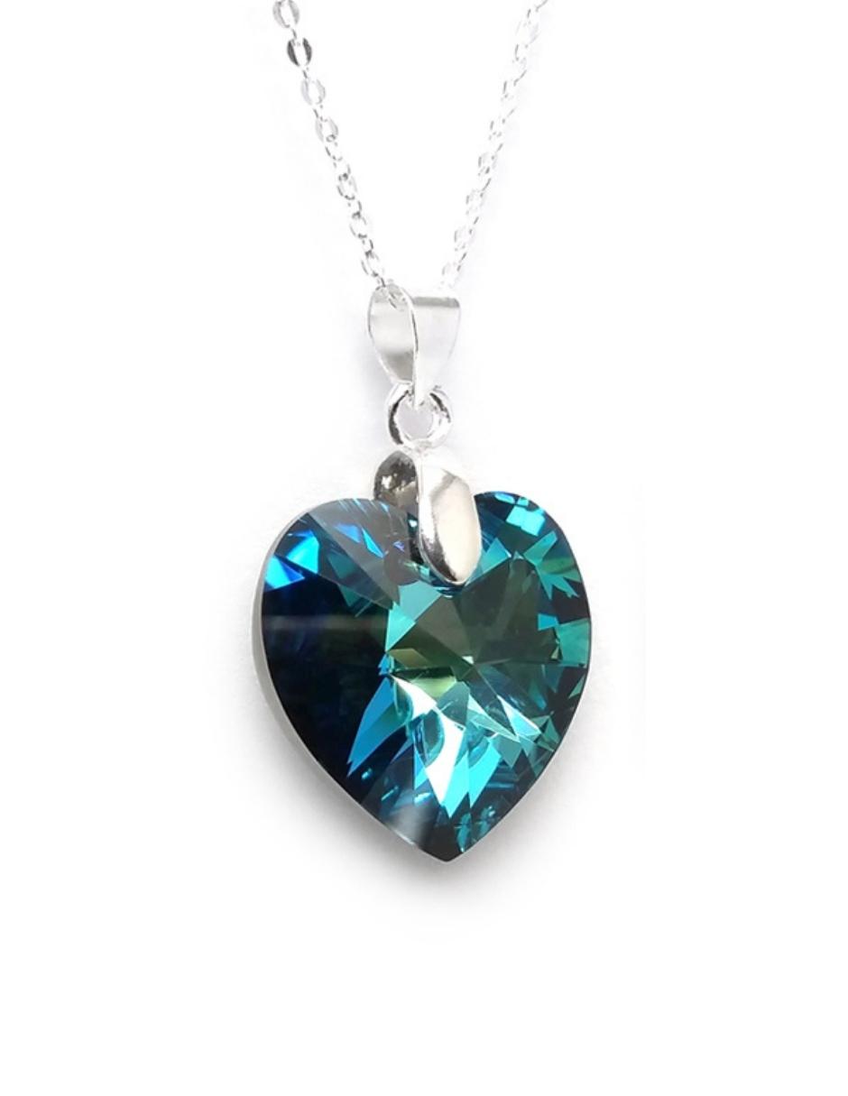 Collar y Aretes de Mujer Plata .925 Heart