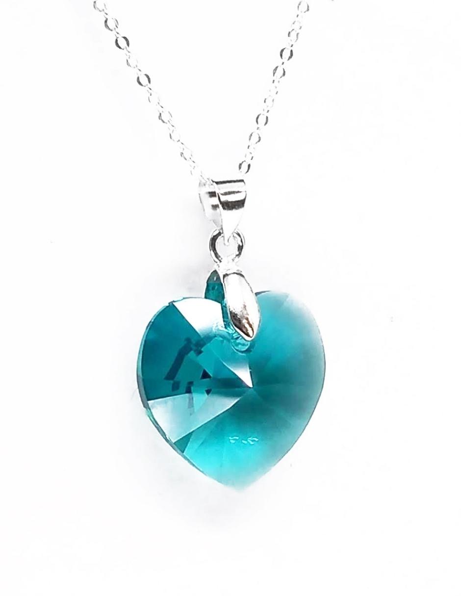 Collar y Aretes de Mujer Plata .925 Heart