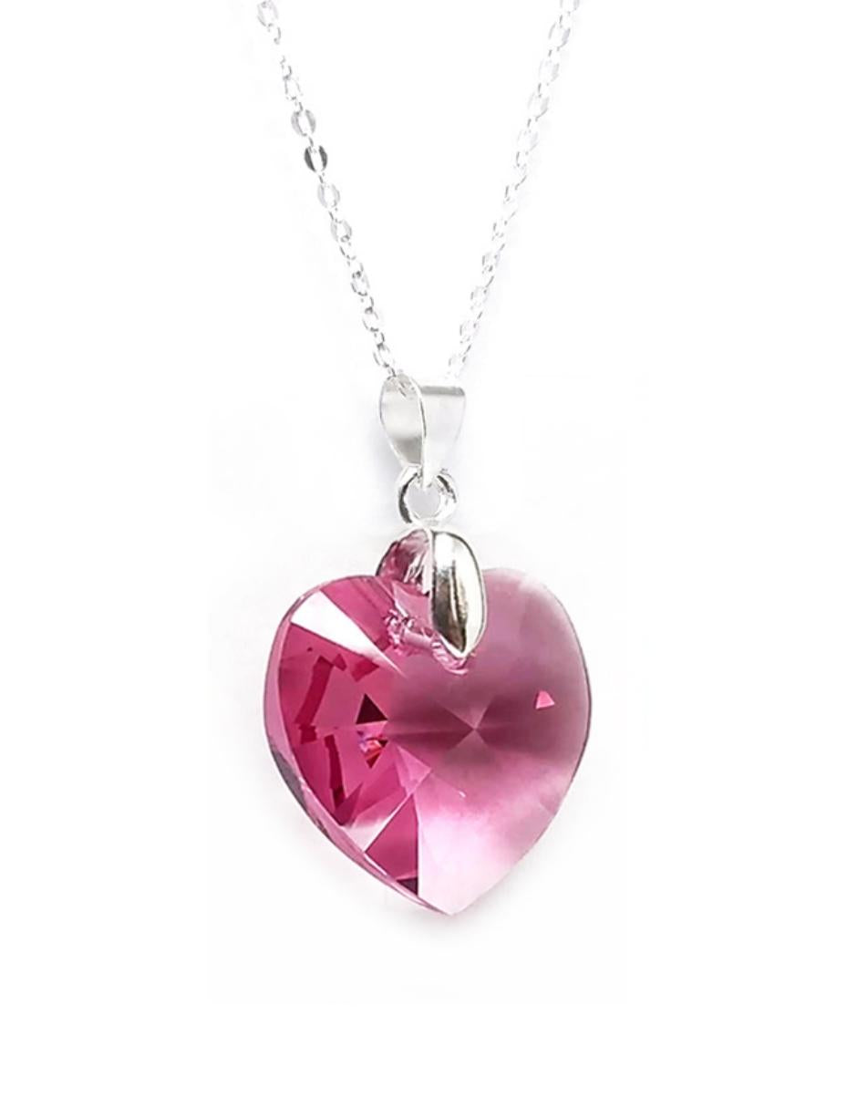 Collar y Aretes de Mujer Plata .925 Heart