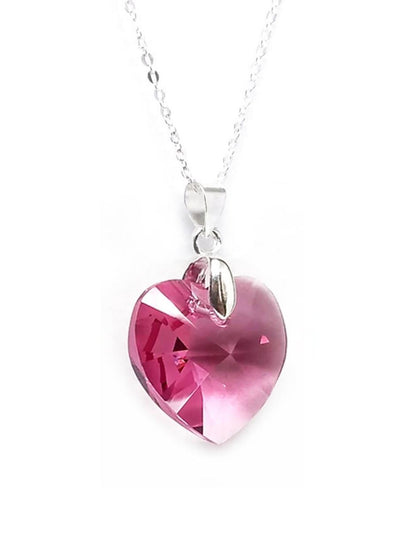 Collar y Aretes de Mujer Plata .925 Heart