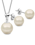 Collar y Aretes de Mujer Plata .925 Perlas de Cristal Zvezda