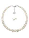 Collar y Aretes de Mujer Perlas de Cristal Crecientes Plata .925 Zvezda