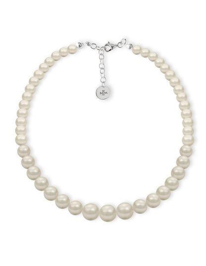 Collar de Mujer Perlas de Cristal Crecientes Plata .925 Zvezda