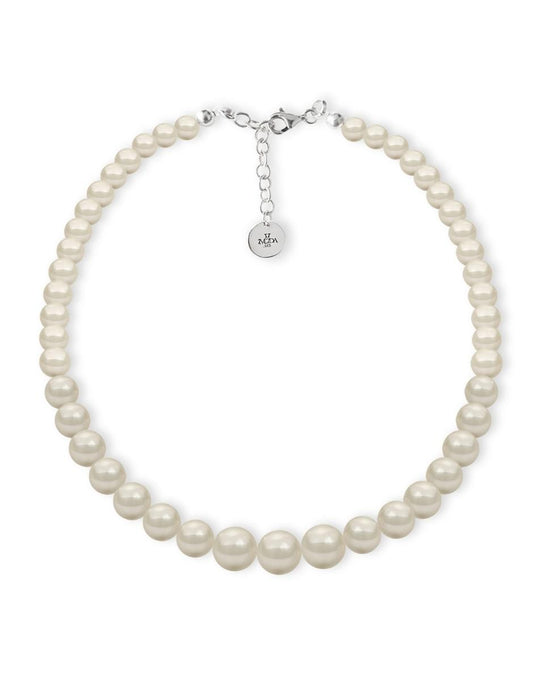 Collar de Mujer Perlas de Cristal Crecientes Plata .925 Zvezda