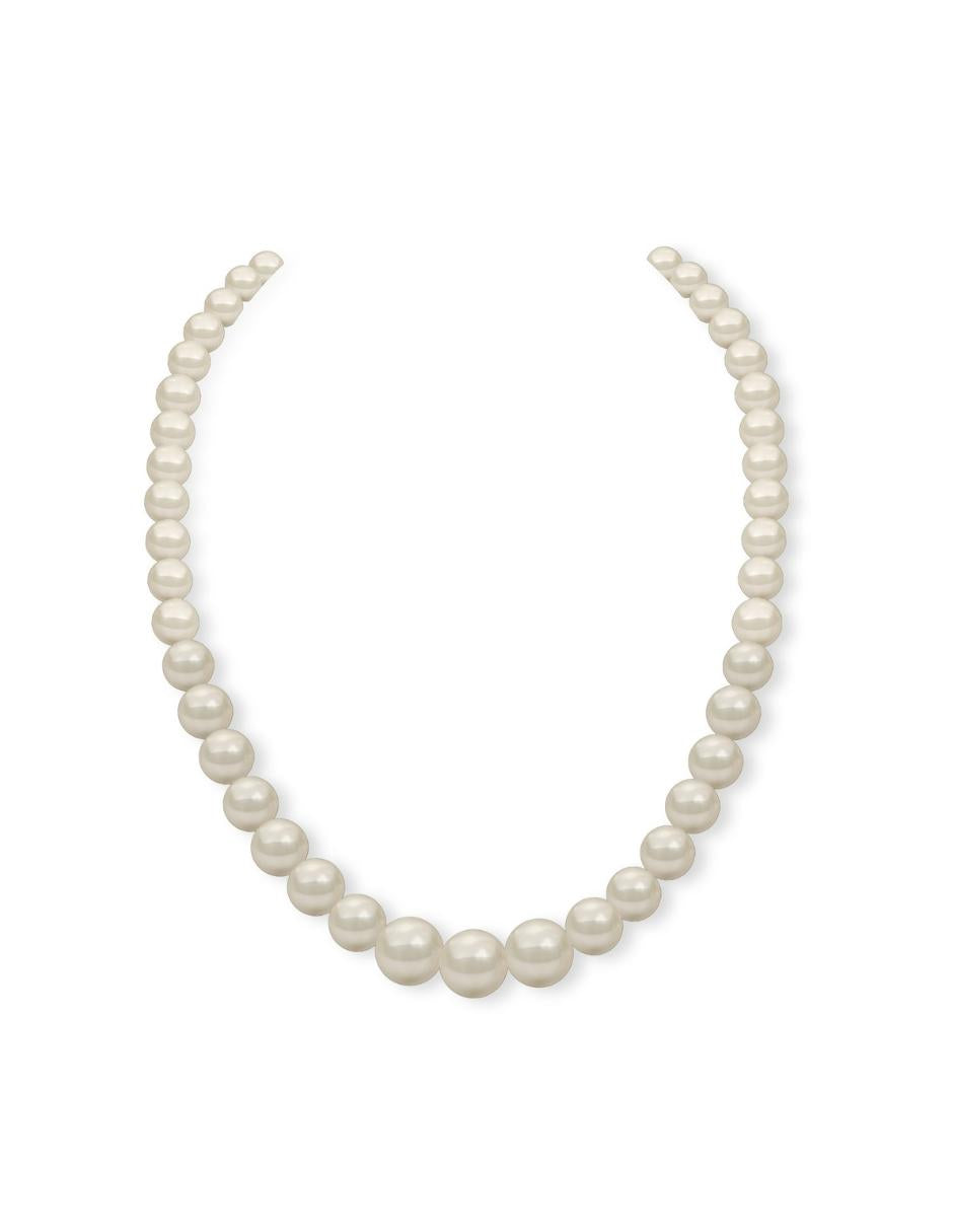 Collar y Aretes de Mujer Perlas de Cristal Crecientes Plata .925 Zvezda