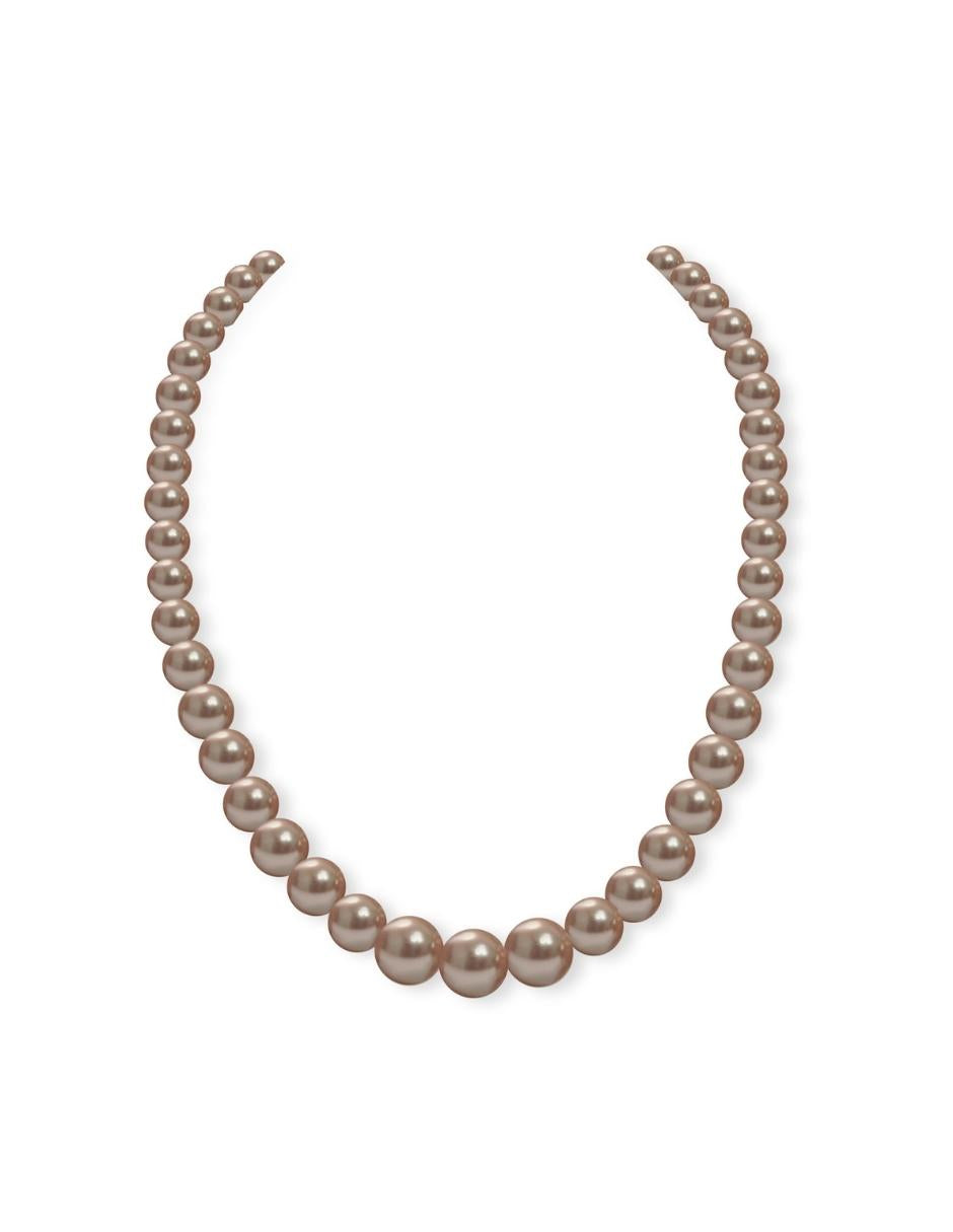 Collar, Aretes y Pulsera de Mujer Perlas de cristal Swarovski Crecientes, Plata.925